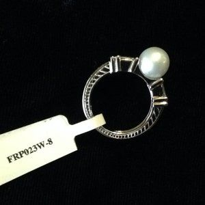 9-9.5MM WHITE SOUTH SEA PEARL /BELLA LUCE(R) .90CTW 18K YG OVER S/SRING size 8
